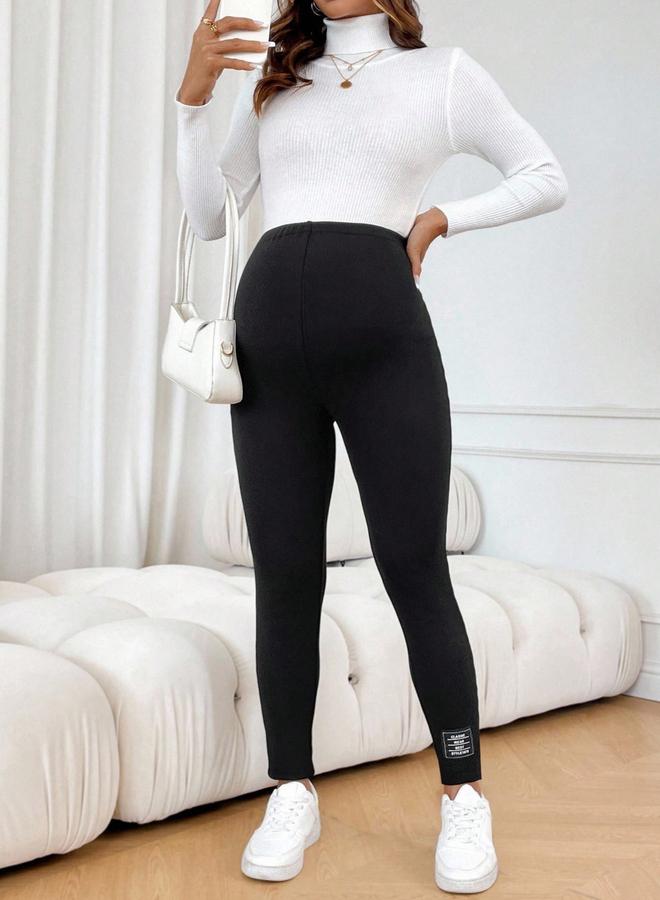 Take Two Women Solid Fleece-Lined Maternity Leggings - Image 5